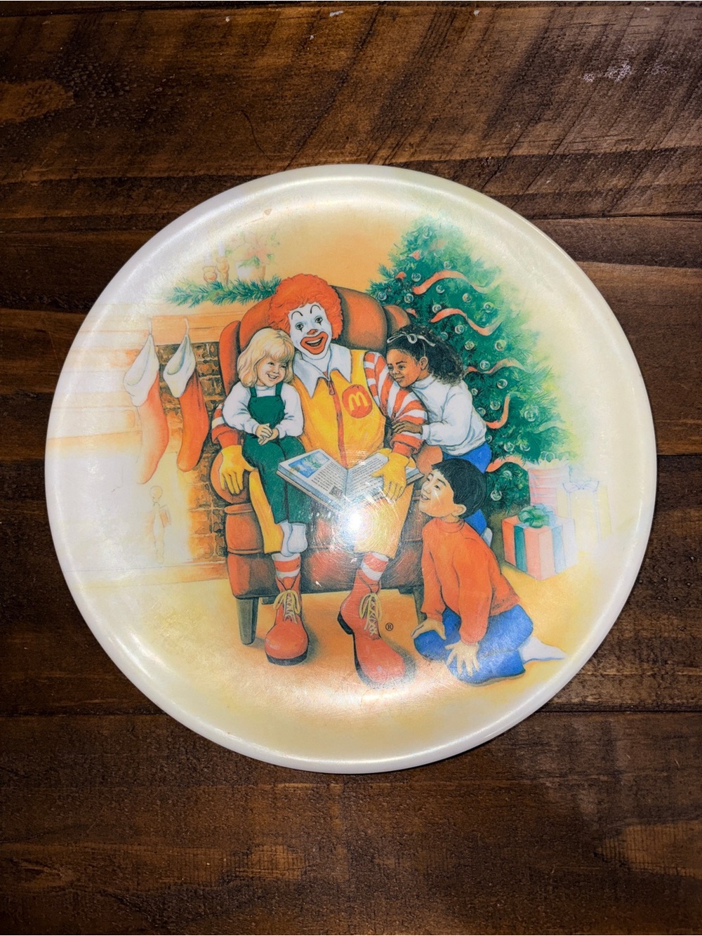 Vintage McDonald's Festive Ronald McDonald Melamine/Plastic Christmas Plate